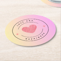 Liebe und Glück trinken Untersetzer