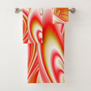 Liebe und Gold Abstrakt 3D Rainbowart Badhandtuch Set