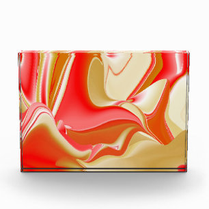 Liebe und Gold Abstrakt 3D Rainbowart Fotoblock