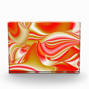 Liebe und Gold Abstrakt 3D Rainbowart Fotoblock