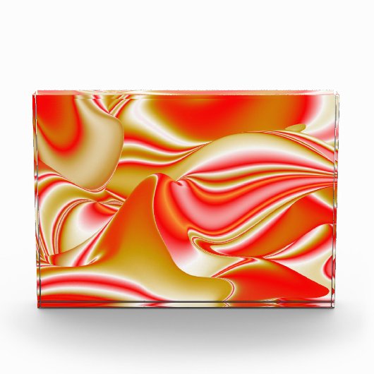 Liebe und Gold Abstrakt 3D Rainbowart Fotoblock (Vorderseite)