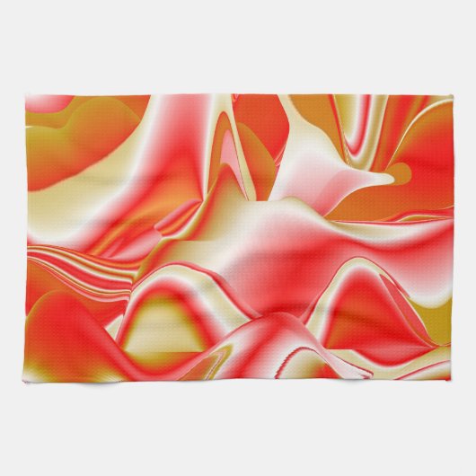 Liebe und Gold Abstrakt 3D Rainbowart Geschirrtuch (Horizontal)