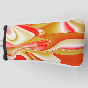 Liebe und Gold Abstrakt 3D Rainbowart Golf Headcover