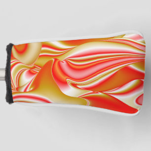 Liebe und Gold Abstrakt 3D Rainbowart Golf Headcover