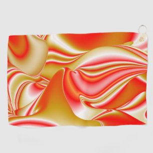 Liebe und Gold Abstrakt 3D Rainbowart Golfhandtuch