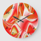 Liebe und Gold Abstrakt 3D Rainbowart Große Wanduhr (Vorderseite)