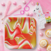 Liebe und Gold Abstrakt 3D Rainbowart Pappteller (Party)