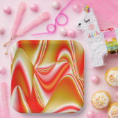 Liebe und Gold Abstrakt 3D Rainbowart Pappteller (Party)