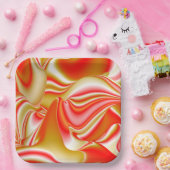 Liebe und Gold Abstrakt 3D Rainbowart Pappteller (Party)