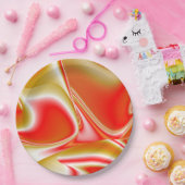 Liebe und Gold Abstrakt 3D Rainbowart Pappteller (Party)