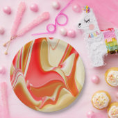 Liebe und Gold Abstrakt 3D Rainbowart Pappteller (Party)