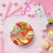 Liebe und Gold Abstrakt 3D Rainbowart Pappteller (Party)