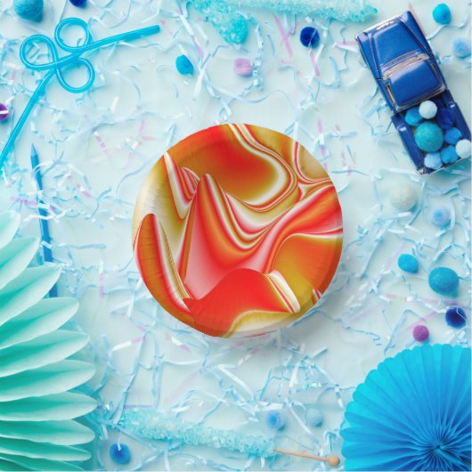 Liebe und Gold Abstrakt 3D Rainbowart Pappteller (Party)