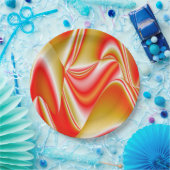 Liebe und Gold Abstrakt 3D Rainbowart Pappteller (Party)