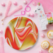 Liebe und Gold Abstrakt 3D Rainbowart Pappteller (Party)