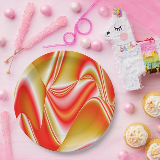 Liebe und Gold Abstrakt 3D Rainbowart Pappteller (Party)