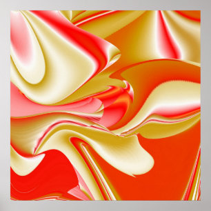 Liebe und Gold Abstrakt 3D Rainbowart Poster
