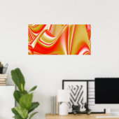 Liebe und Gold Abstrakt 3D Rainbowart Poster (Heimbüro)