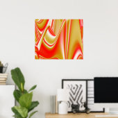 Liebe und Gold Abstrakt 3D Rainbowart Poster (Heimbüro)