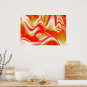 Liebe und Gold Abstrakt 3D Rainbowart Poster (Küche)