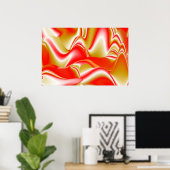 Liebe und Gold Abstrakt 3D Rainbowart Poster (Heimbüro)