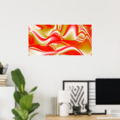 Liebe und Gold Abstrakt 3D Rainbowart Poster (Heimbüro)