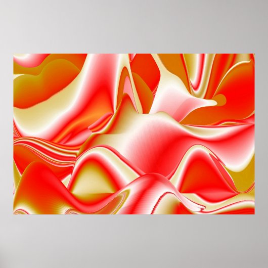 Liebe und Gold Abstrakt 3D Rainbowart Poster (Vorne)