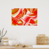 Liebe und Gold Abstrakt 3D Rainbowart Poster (Küche)