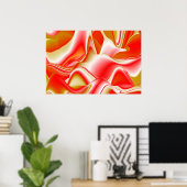 Liebe und Gold Abstrakt 3D Rainbowart Poster (Heimbüro)