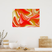 Liebe und Gold Abstrakt 3D Rainbowart Poster (Küche)