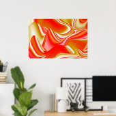 Liebe und Gold Abstrakt 3D Rainbowart Poster (Heimbüro)