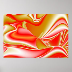 Liebe und Gold Abstrakt 3D Rainbowart Poster