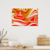 Liebe und Gold Abstrakt 3D Rainbowart Poster (Küche)