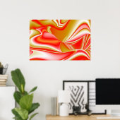 Liebe und Gold Abstrakt 3D Rainbowart Poster (Heimbüro)