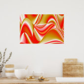 Liebe und Gold Abstrakt 3D Rainbowart Poster (Küche)