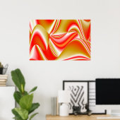Liebe und Gold Abstrakt 3D Rainbowart Poster (Heimbüro)