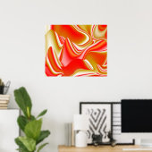 Liebe und Gold Abstrakt 3D Rainbowart Poster (Heimbüro)