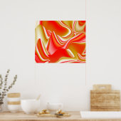 Liebe und Gold Abstrakt 3D Rainbowart Poster (Küche)
