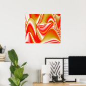 Liebe und Gold Abstrakt 3D Rainbowart Poster (Heimbüro)
