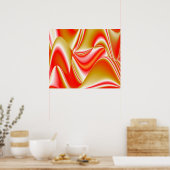 Liebe und Gold Abstrakt 3D Rainbowart Poster (Küche)