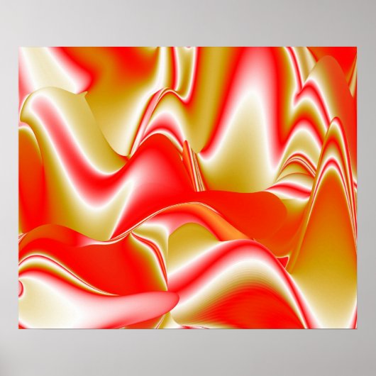 Liebe und Gold Abstrakt 3D Rainbowart Poster (Vorne)
