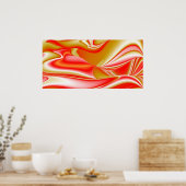 Liebe und Gold Abstrakt 3D Rainbowart Poster (Küche)