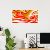 Liebe und Gold Abstrakt 3D Rainbowart Poster (Heimbüro)