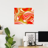 Liebe und Gold Abstrakt 3D Rainbowart Poster (Heimbüro)