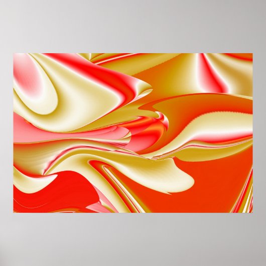 Liebe und Gold Abstrakt 3D Rainbowart Poster (Vorne)