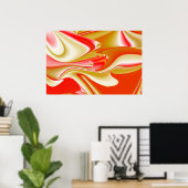 Liebe und Gold Abstrakt 3D Rainbowart Poster (Heimbüro)