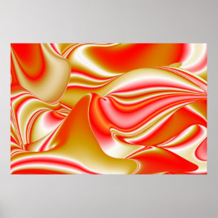 Liebe und Gold Abstrakt 3D Rainbowart Poster