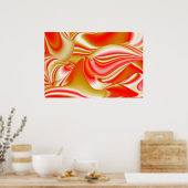 Liebe und Gold Abstrakt 3D Rainbowart Poster (Küche)