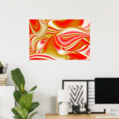 Liebe und Gold Abstrakt 3D Rainbowart Poster (Heimbüro)