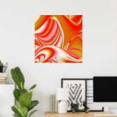 Liebe und Gold Abstrakt 3D Rainbowart Poster (Heimbüro)